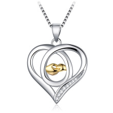 925 sterling silver mother day gift clasp hands mom son silver jewelry heart pendant gift mother's day 2021